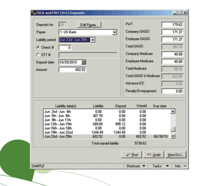 screenshot of Sage BusinessWorks